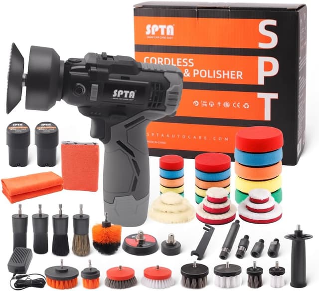 Detalle de SPTA Akku-Poliermaschine 12V (2.0 Ah) Set mit 37 Zubehörteilen – bis 2.800/8.300 U/min