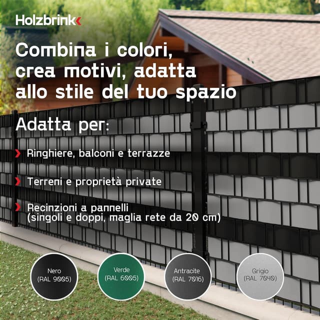 Thumbnail 5 de HOLZBRINK Fascia 19 cm x 26 m per privacy nero 📐