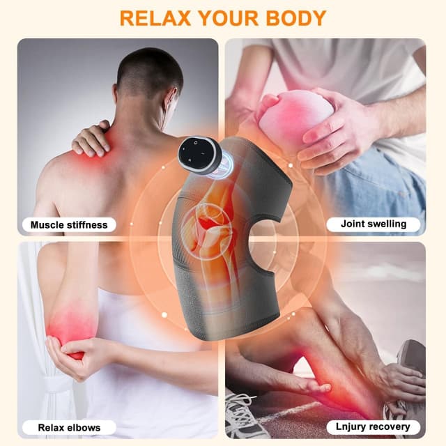 Detalle de Cordless heated knee support massager with heat, 3 modes and 3 heating levels