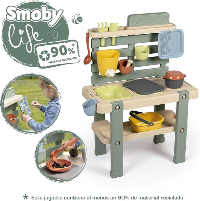 Detalle de Smoby Life Mud Kitchen for outdoor mud play (with 11 accessories)