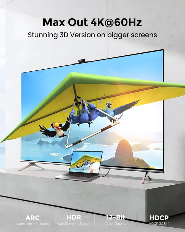 Detalle 2 de Silkland HDMI-Kabel 1 m (HDMI 2.0) für 4K mit HDR, 18 Gbps, ARC & Ethernet