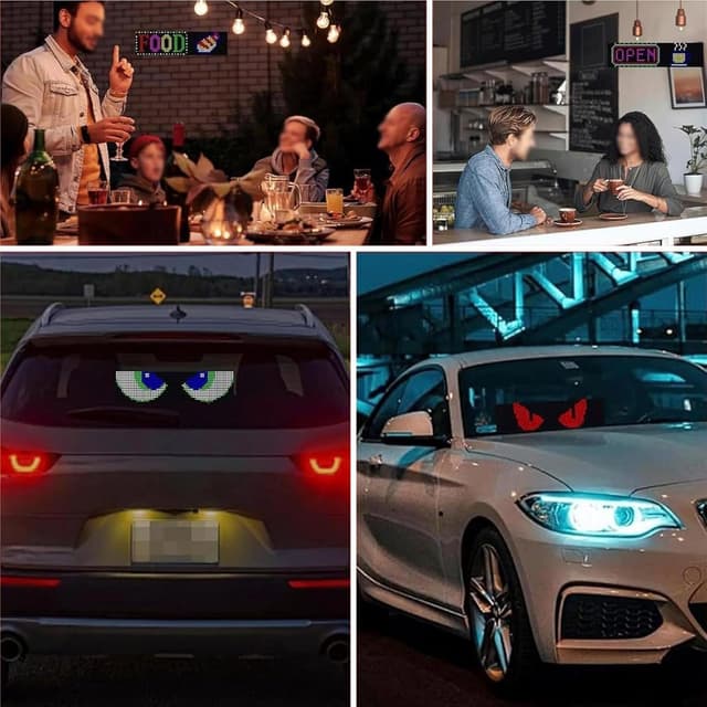 Thumbnail 6 de GOZYLA LED-Augen für Auto/Lkw – flexibles, wasserdichtes LED-Matrix-Panel (12 x 59,5 cm, 2er-Set) mit USB, App & DIY-Programmierung