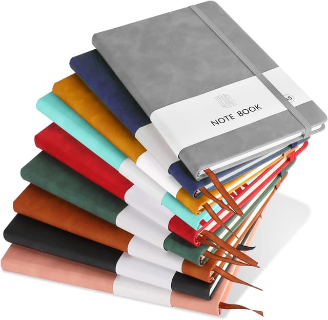 Thumbnail 6 de A5 Notebook 2-Pack (Hardback) with Elastic Closure, Bookmark, Pen Loop — Black + Cyan