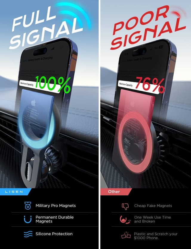 Thumbnail 4 de LISEN Soporte Magnético Móvil para Coche 🚗 - Sin Caer