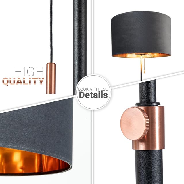 Detalle 2 de Lampe sur pied Paco Home Lampadaire 2,5 m