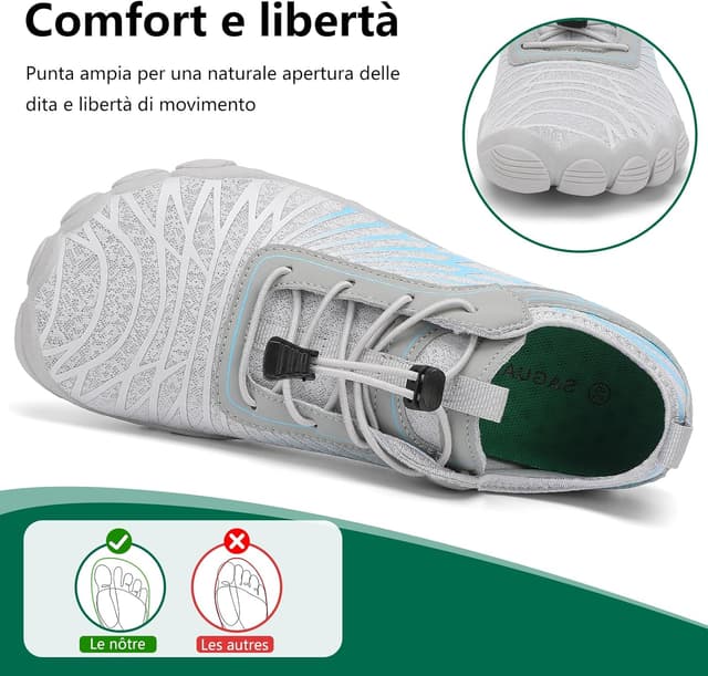 Detalle de SAGUARO Scarpe Barefoot minimaliste da donna pieghevoli e ad asciugatura rapida (35-43 EU)