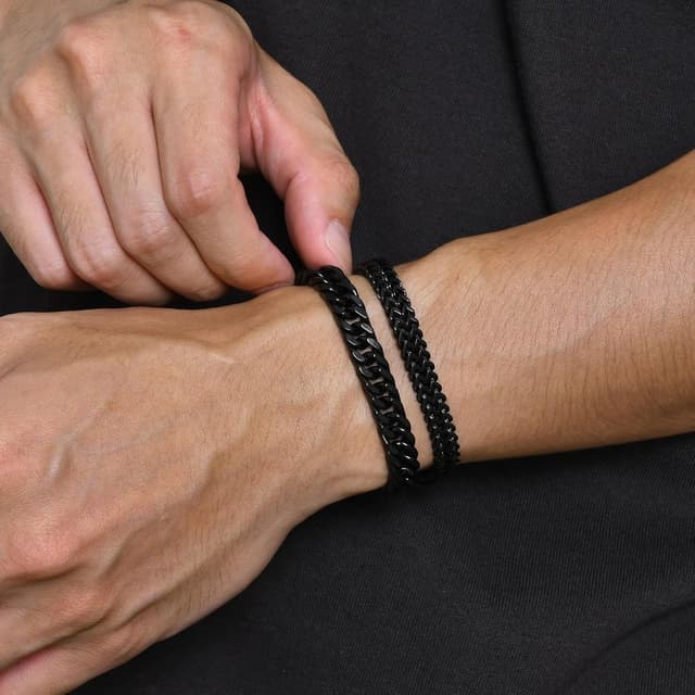 Thumbnail 3 de Herren Armband Edelstahl Panzerkette 8mm