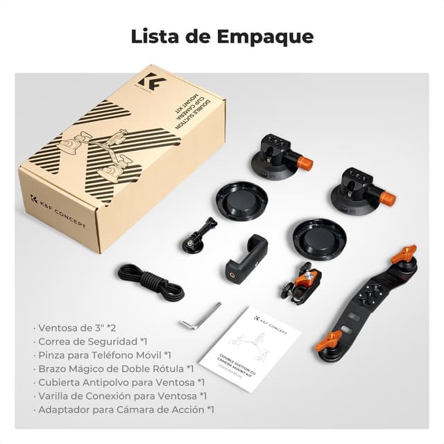 Thumbnail 6 de K&F CONCEPT Kit 2 ventosas 3" para coche