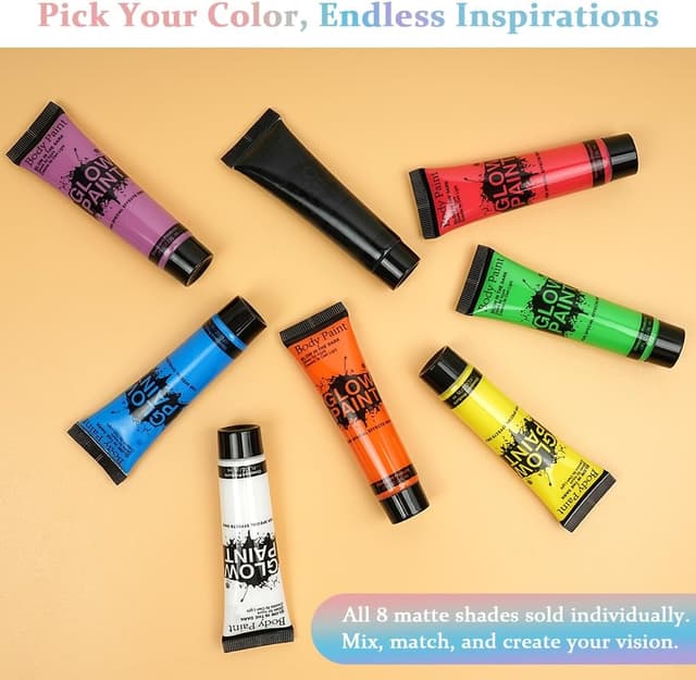 Detalle de AOOWU tubi pittura viso e corpo 25 ml bianco opaco, pronto all’uso