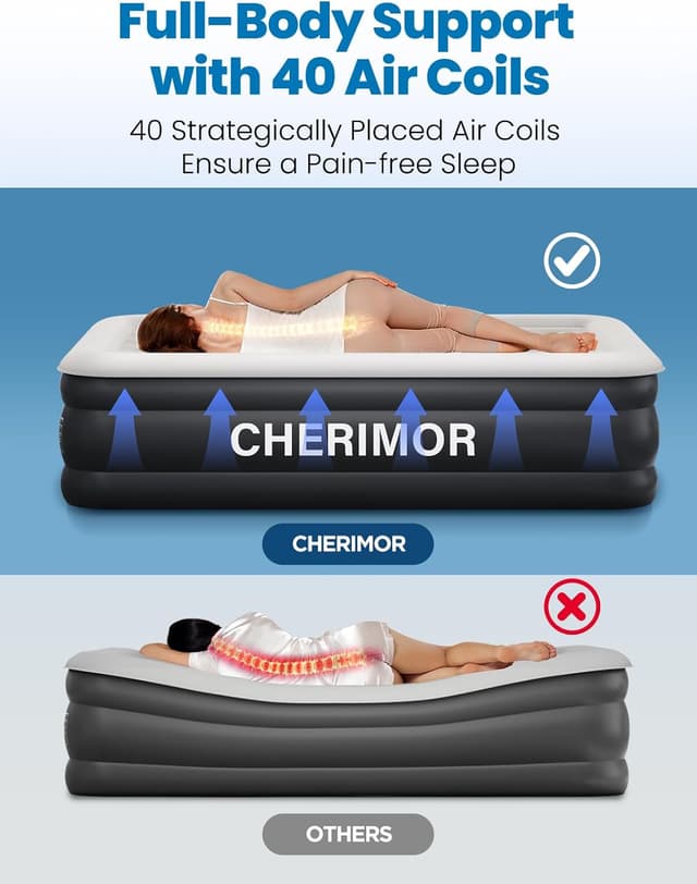 Thumbnail 3 de CHERIMOR Queen Air Mattress 18" raised bed