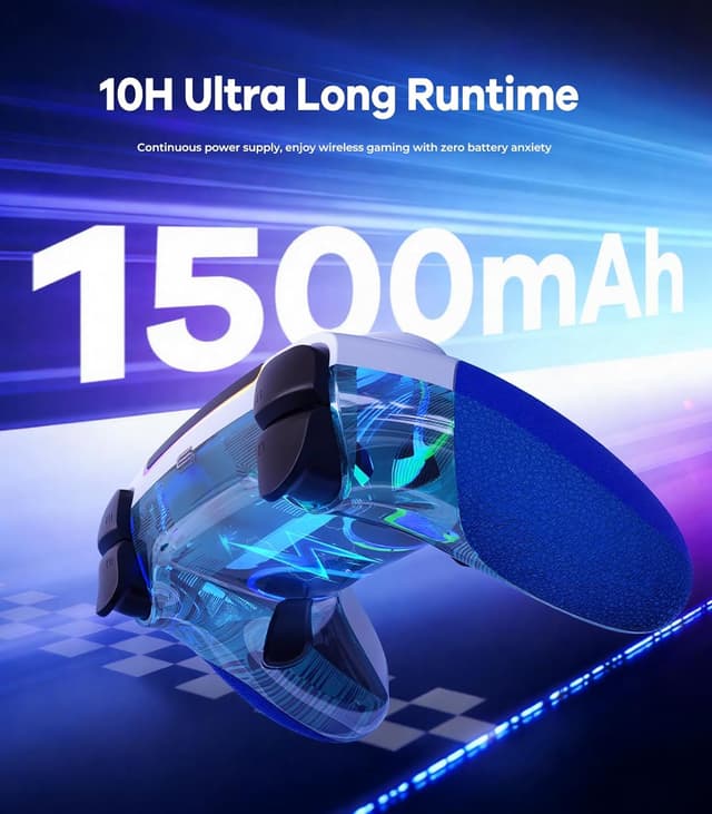 Detalle 2 de Controller Wireless SFGSUP per PS5/PC/iOS/Android/Steam Deck con stick e grilletto Hall Effect, RGB e doppia vibrazione