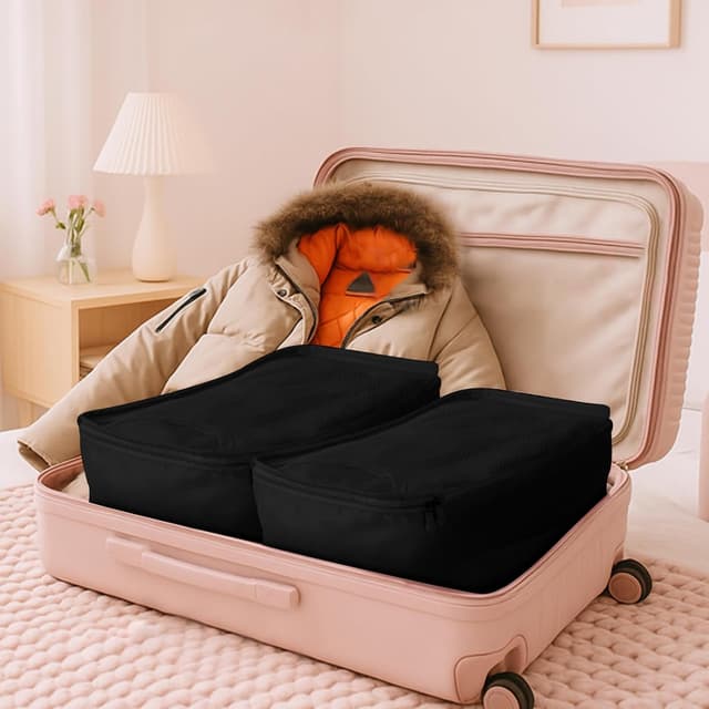 Detalle 2 de Große Koffer Organizer 40×20×25 (6er-Set) – Deep Packing Cubes aus Mesh für Familienreisen, Zuhause & mehr