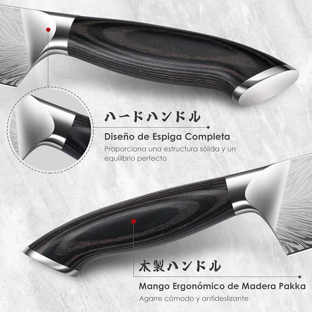 Detalle de SHAN ZU Cuchillo Santoku 18cm de Acero en Polvo 🍴