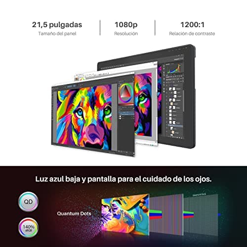 Thumbnail 2 de HUION Kamvas 22 Plus 🖥️ Tableta Gráfica con Pantalla 21.5"