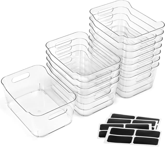 Detalle de SOHO Collection Clear Plastic Storage Bins 12-Pack