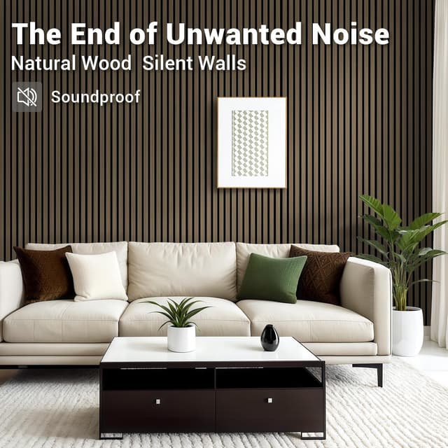 Detalle 2 de AKK-Star Acoustic Panels Folding Panel Set (Smoked Oak) – 3D wooden wall panels for studios and home cinema