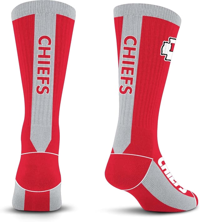 Detalle de For Bare Feet NFL Unisex MVP Crew Sock (Kansas City Chiefs) – Large