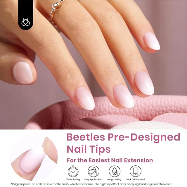 Detalle 2 de Beetles French Tip Press-On Nails 224 Stück