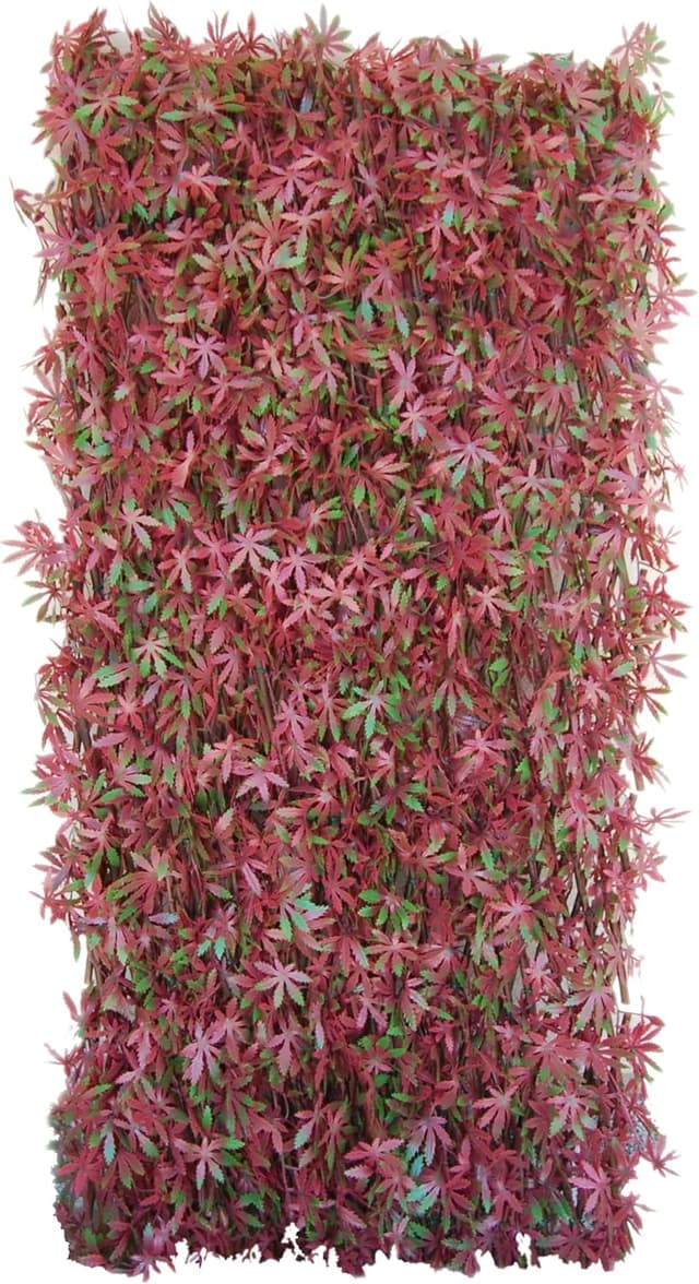 Detalle 2 de TENAX Siepe Artificiale Divy 3D X-Tens con supporto estensibile in salice, 1x2 m Rosso/Verde