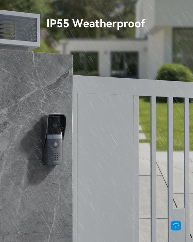 Thumbnail 6 de TMEZON 4-Draht Video-Türsprechanlage mit Kamera und 2× 7" Monitor für 1 Familie