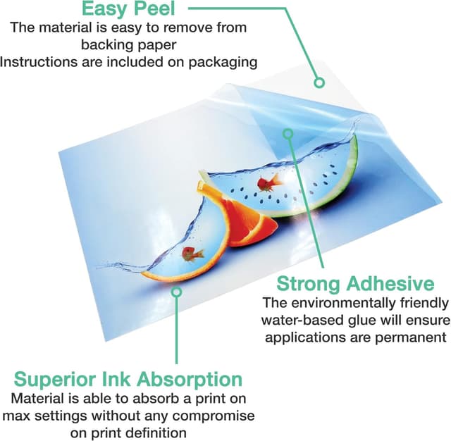 Detalle de EVG Evergreen Goods 10 Sheets A4 Clear Transparent Sticker Vinyl – Glossy Inkjet Printable