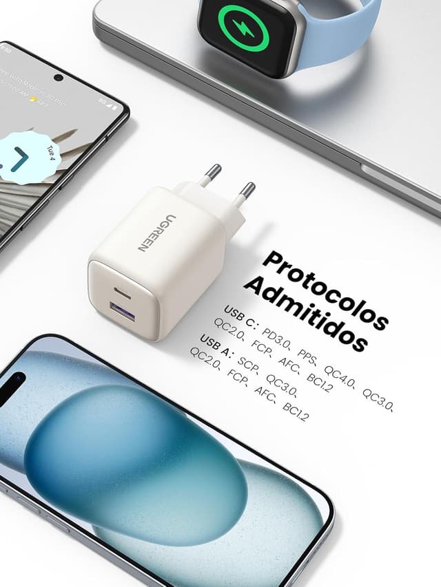 Detalle 2 de UGREEN Nexode Cargador USB-C 35W 🌟 Compatible con Galaxy y iPhone