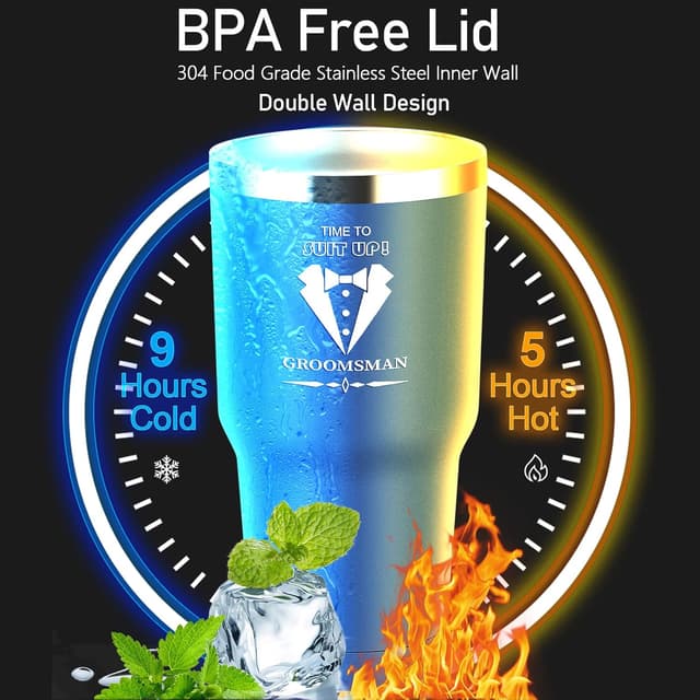 Thumbnail 2 de pengtai Groomsmen 30oz Tumbler 🥤