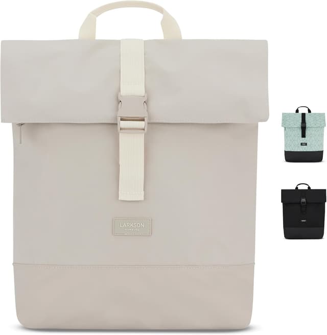 Detalle de LARKSON Tammo rolltop impermeabile per PC fino a 16" – zaino leggero da lavoro, università e viaggio