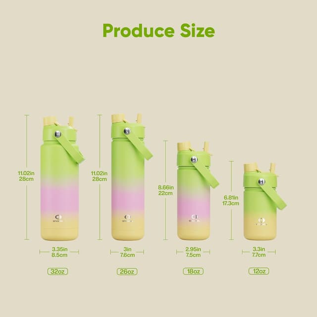 Thumbnail 5 de ENCOOL Insulated Water Bottle with Straw Morning Dew