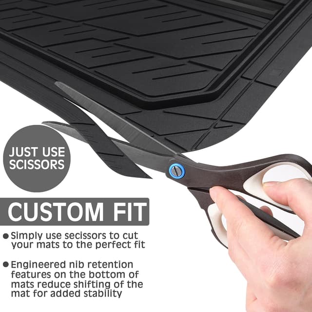 Thumbnail 6 de CAR PASS Heavy Rubber Car Floor Mats — Universal Trim-to-Fit 1 set