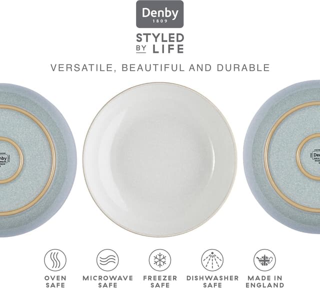 Thumbnail 2 de Denby Elements Light Grey Pasta Bowls 1050ml 🍽