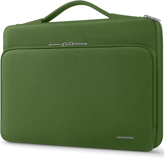 Detalle de MCHENG Laptoptasche für 14 Zoll mit Rundum-Schutz, ausziehbarem Tragegriff und wasserabweisendem Material (grün)