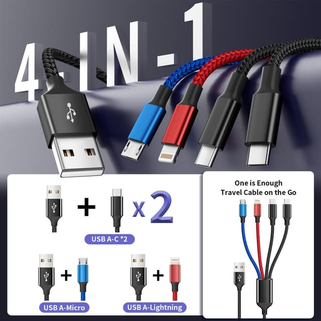 Detalle 2 de Anker 4-in-1 Dual Type-C Charging Cable 5ft ๐