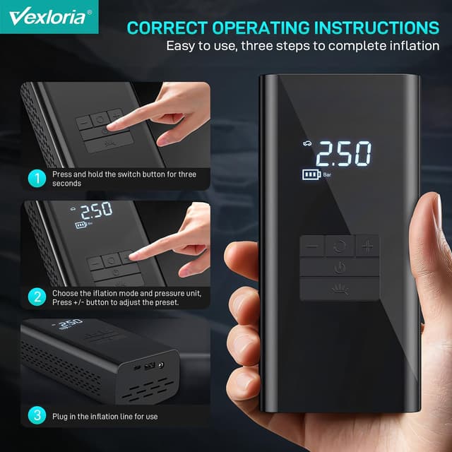 Thumbnail 5 de Vexloria Tyre Inflator 150 PSI portable pump