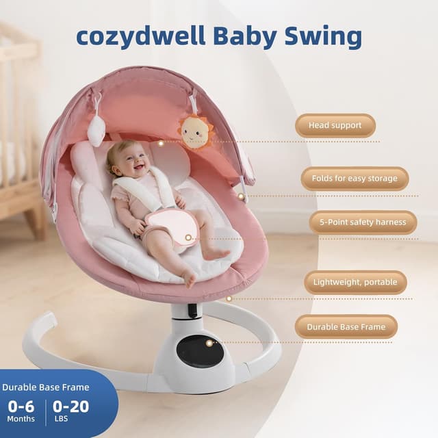 Thumbnail 4 de Electric Baby Swing Chair Bluetooth bouncer 5-speed