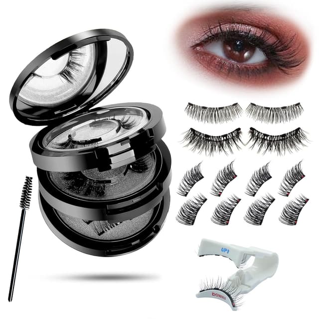 Detalle de Chlffua Magnetische Wimpern Set für natürliches Styling mit Applikator – wiederverwendbare Magnetwimpern ohne Kleber & Eyeliner