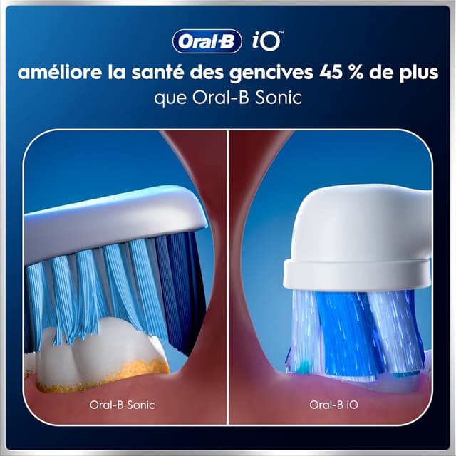 Detalle 2 de Oral-B iO 6 Blanche – brosse à dents électrique avec 5 modes, capteur de pression et écran interactif
