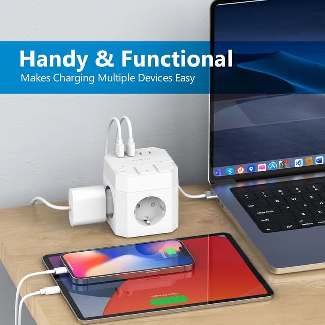 Thumbnail 6 de Multipresa Multipla JSVER con 3 prese e 3 m di cavo