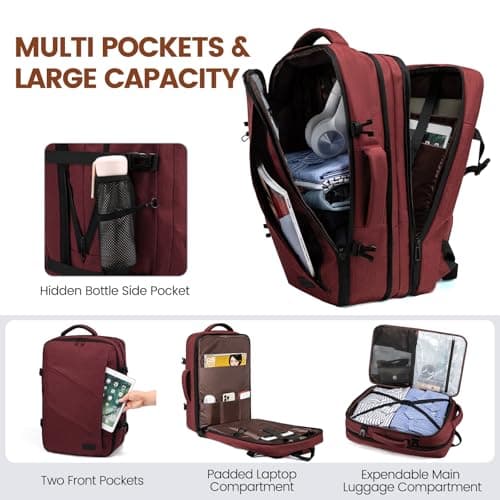 Detalle 2 de LOVEVOOK Mochila Expandible de Viaje ✈️ para Portátil 15,6"