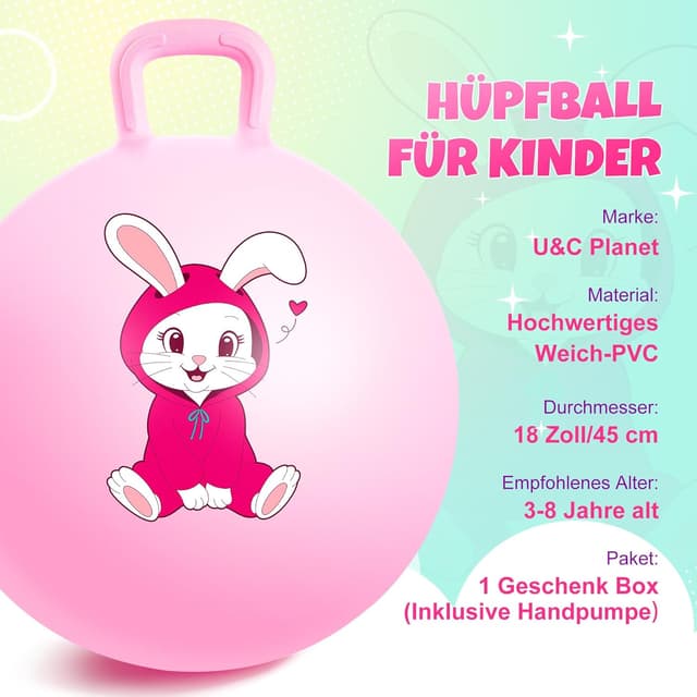 Detalle 2 de U&C Planet Sprungball 45 cm für Kinder