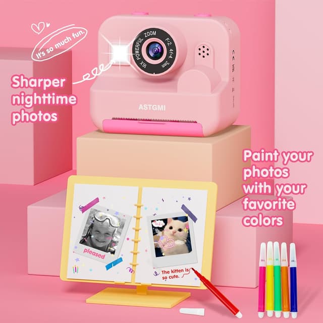 Detalle 2 de Kids Instant Print Selfie Camera 1080P, 32GB