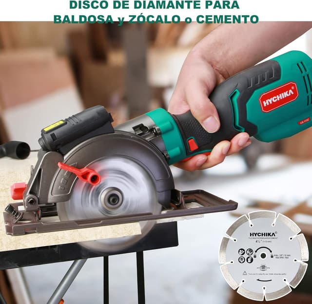 Thumbnail 6 de HYCHIKA Lame per sega circolare da 115 mm con 3 dischi (24T TCT, 60T HSS, 9T diamantato) per legno, metallo morbido e piastrelle