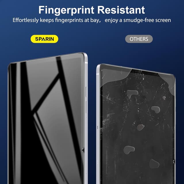 Detalle de SPARIN Schutzfolie für Samsung Galaxy Tab S10 FE+/FE Plus 13,1" (Panzer-Glas), 2 Stück mit Montage-Rahmen