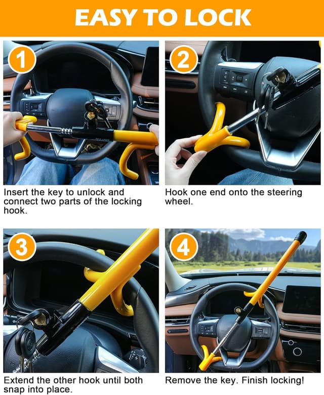 Thumbnail 5 de Tevlaphee Steering Wheel Lock 3 keys