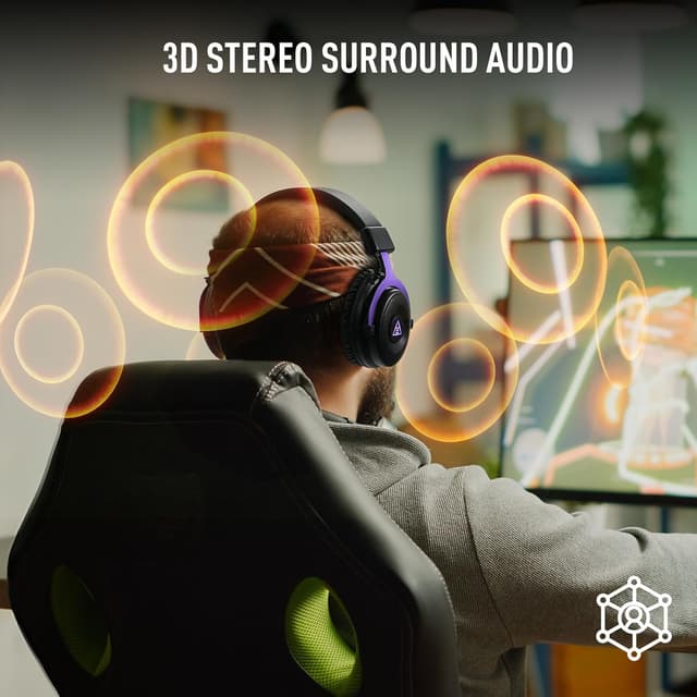 Detalle 2 de EKSA E900WT wireless gaming headset with 2.4GHz USB dongle and Bluetooth 5.4