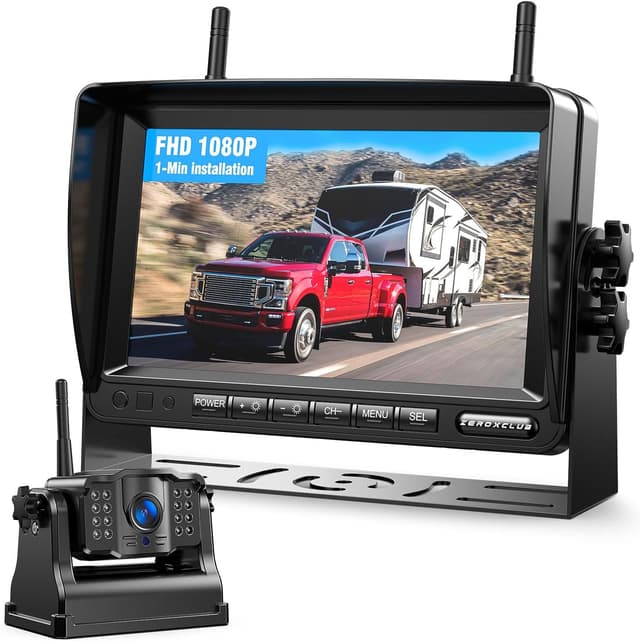 Detalle de ZEROXCLUB Magnetische Rückfahrkamera kabellos (7 Zoll, 1080P, 9600 mAh) mit IP69K-Monitor