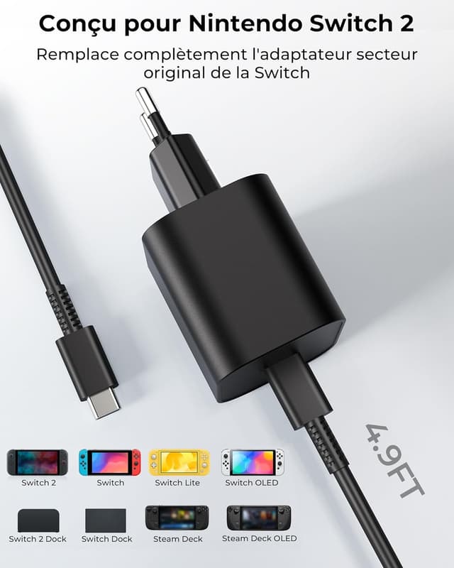 Detalle de Chargeur Switch 2 60 W USB-C