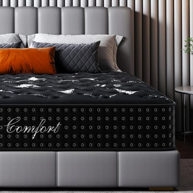 Detalle de Niqooia Federkernmatratze 90x200 cm, Höhe 25 cm, Härtegrad H4 (7 Zonen)