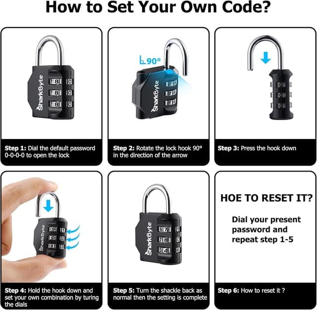 Thumbnail 6 de SharkByte Small Luggage Locks 3-Dial
