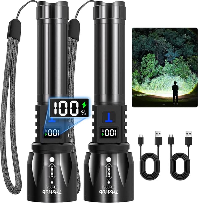 Detalle de TrixHub TH003 2-Pack Rechargeable Flashlight 🔦